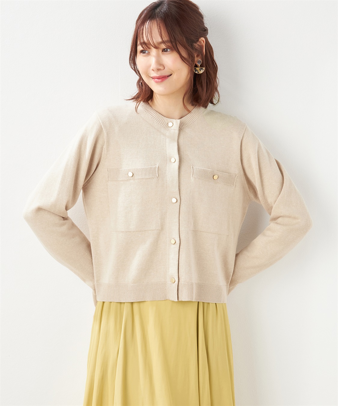 Petit Honfleur ボタンアクセントニットカーディガン_variation_2