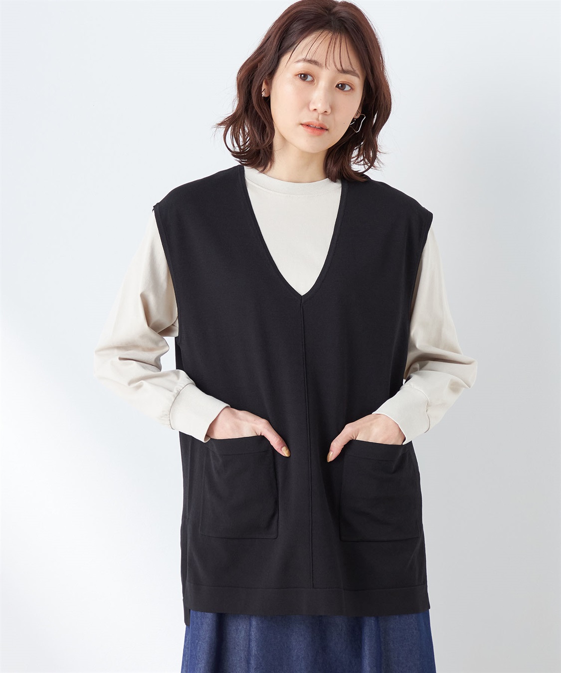 Petit Honfleur Vネックニットベスト_variation_1