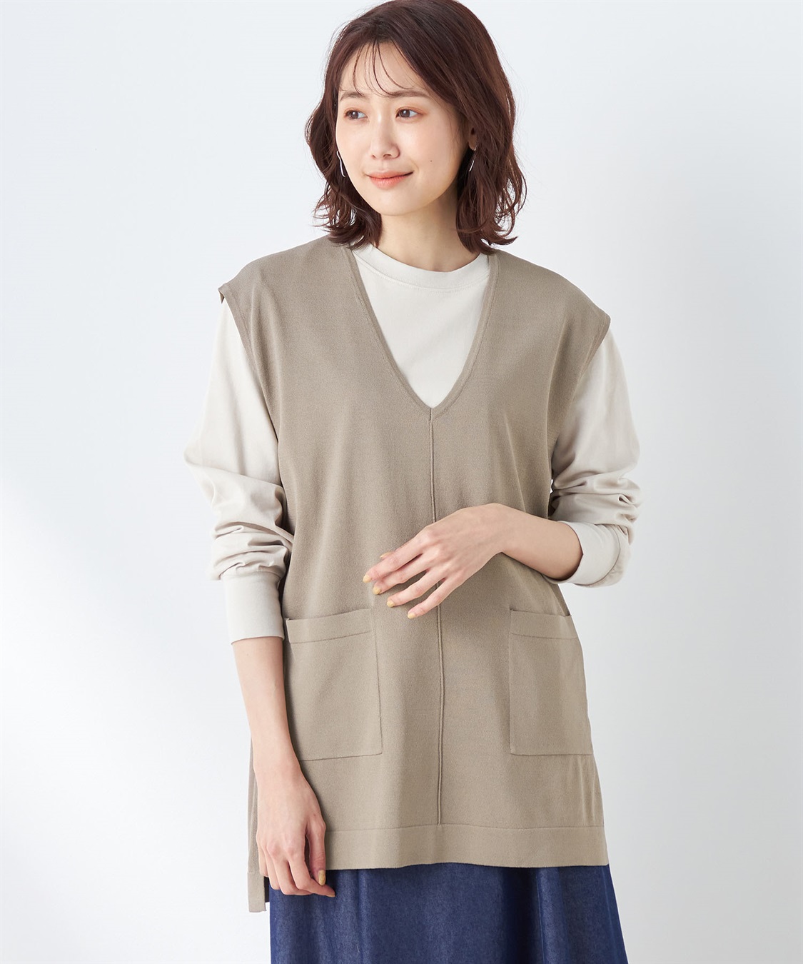 Petit Honfleur Vネックニットベスト_variation_2