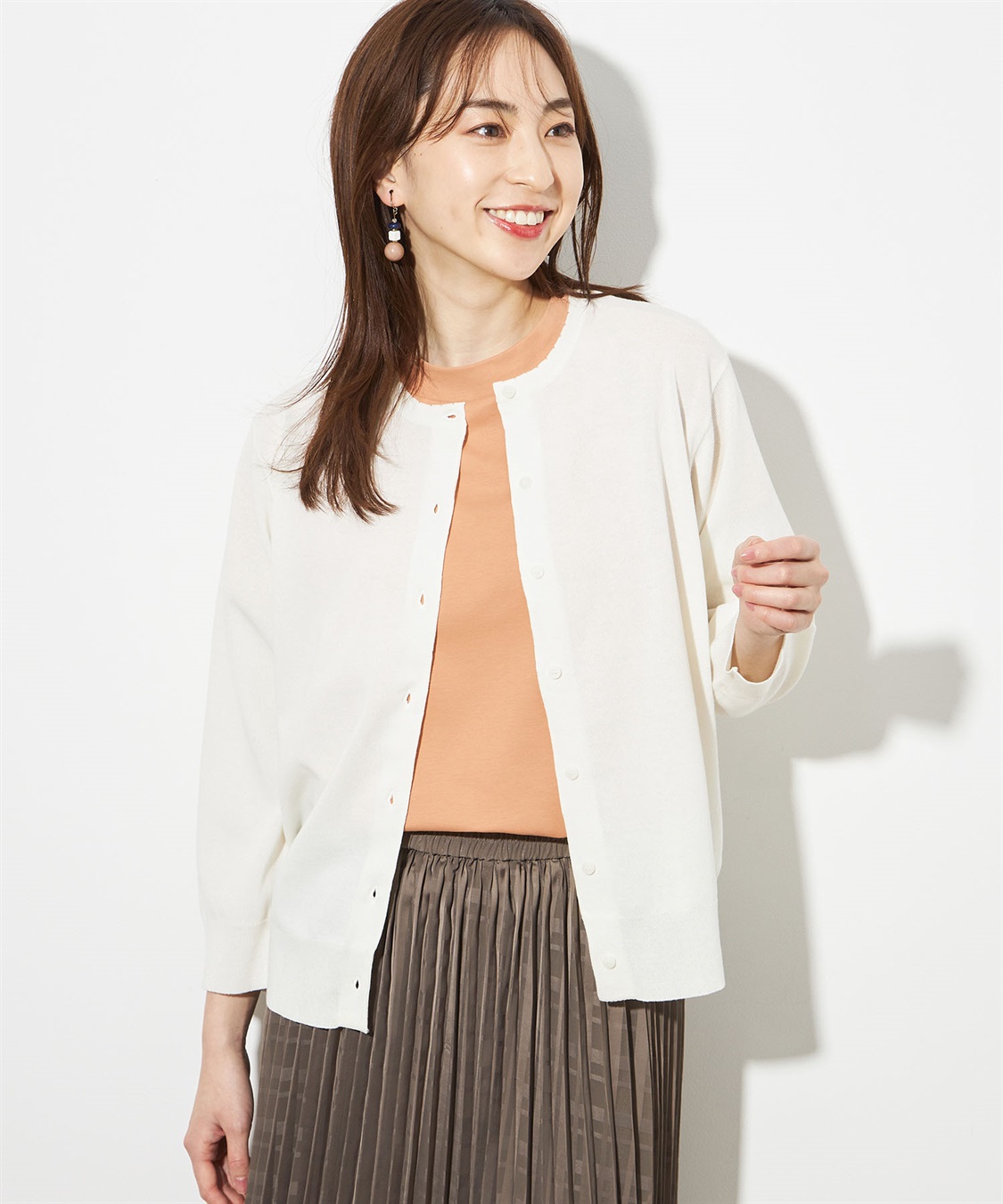 Petit Honfleur 【接触冷感】クルーネックカーディガン_main