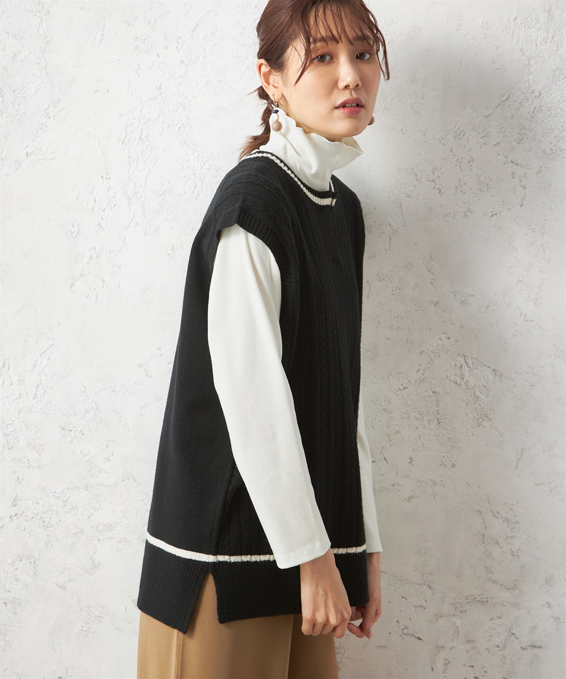 Petit Honfleur ケーブル編みベスト_variation_2