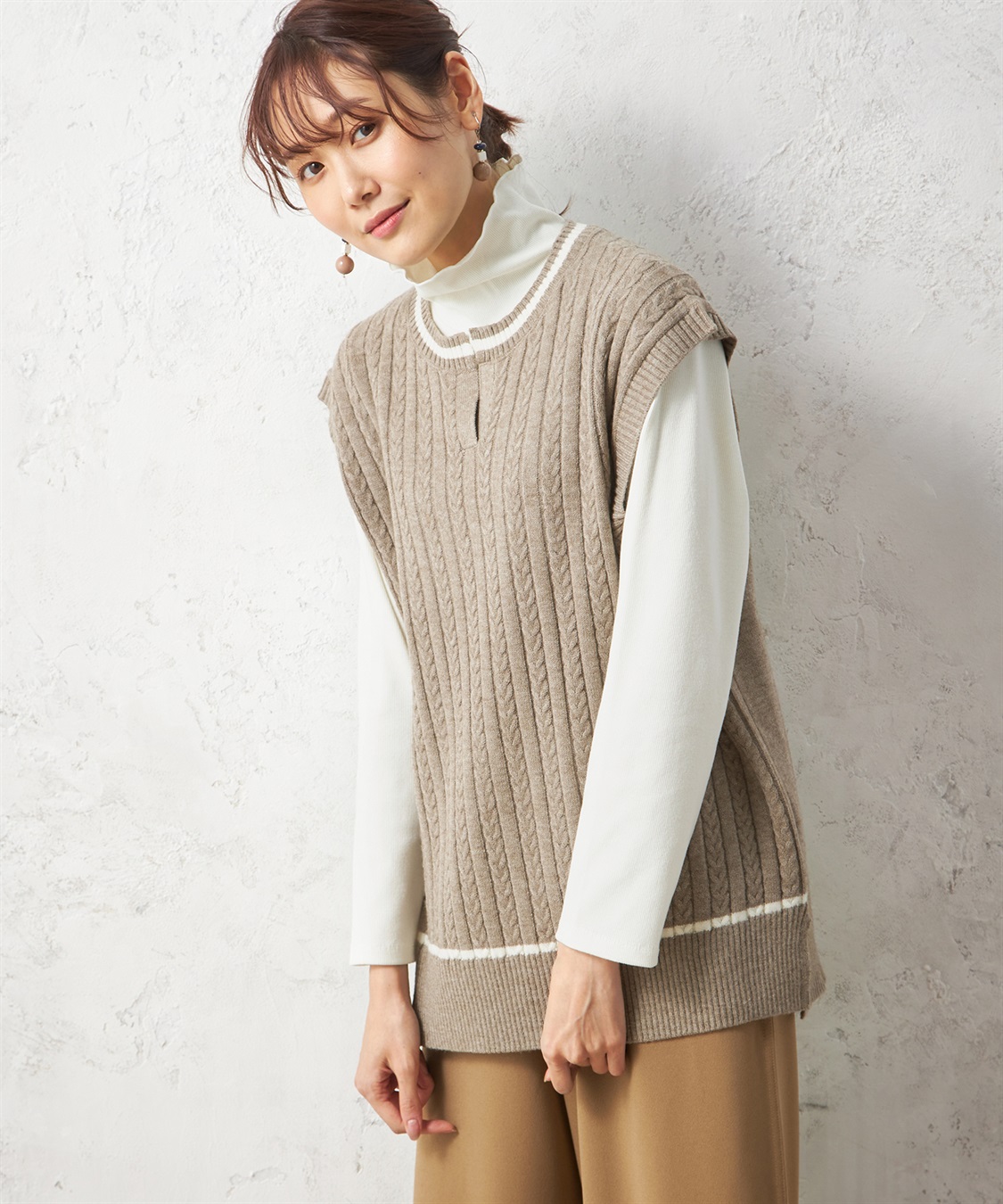 Petit Honfleur ケーブル編みベスト_variation_3
