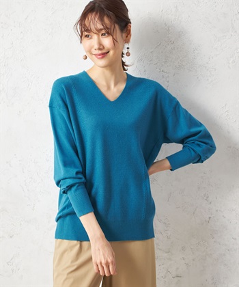 Petit Honfleur 畦編みVネックプルオーバー_variationthumb_3