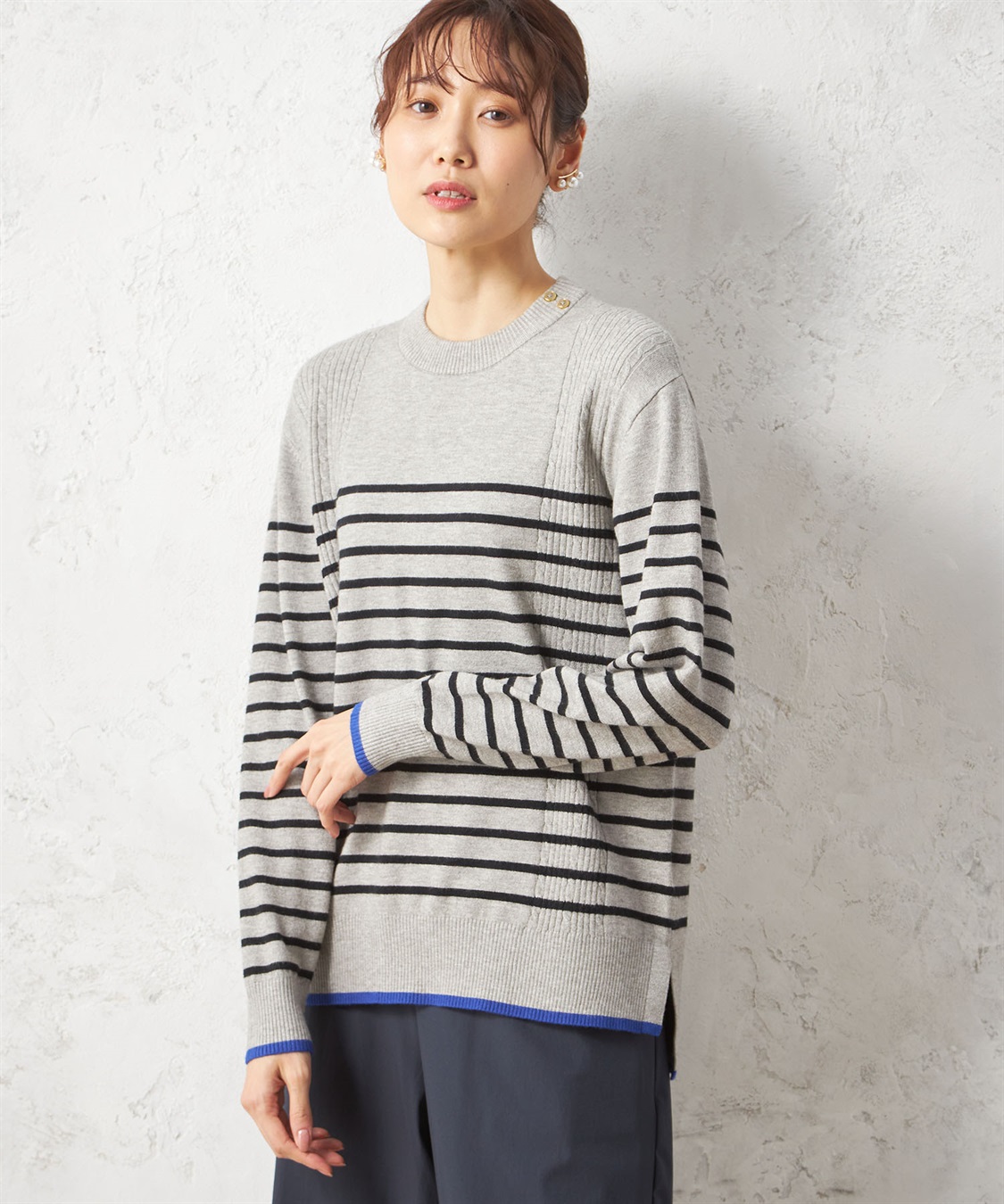 Petit Honfleur パネルボーダープルオーバー_variation_2