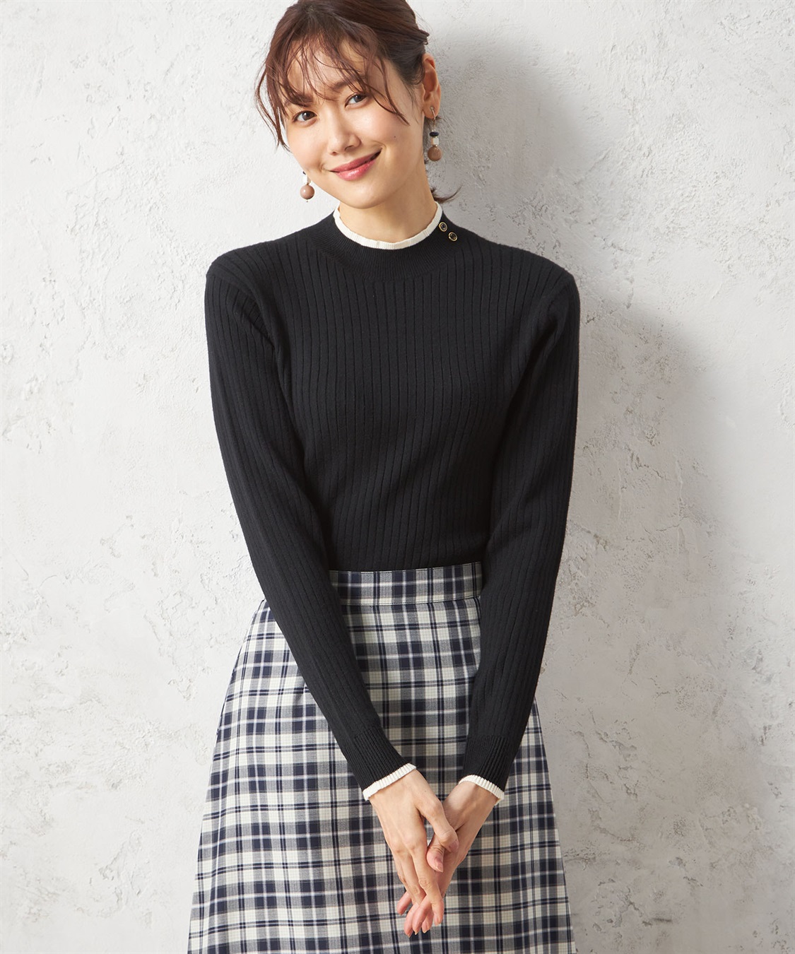 Petit Honfleur ワイドリブモックネックプルオーバー_variation_3