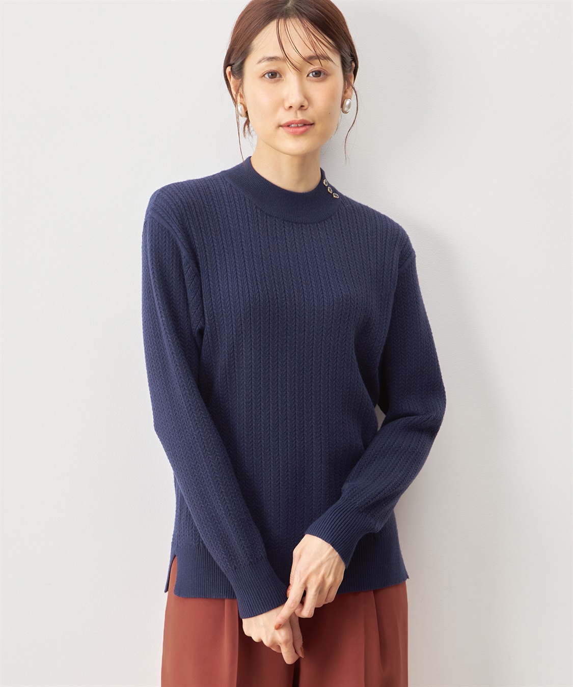 Petit Honfleur ヘリンボーンニットプルオーバー_variation_3