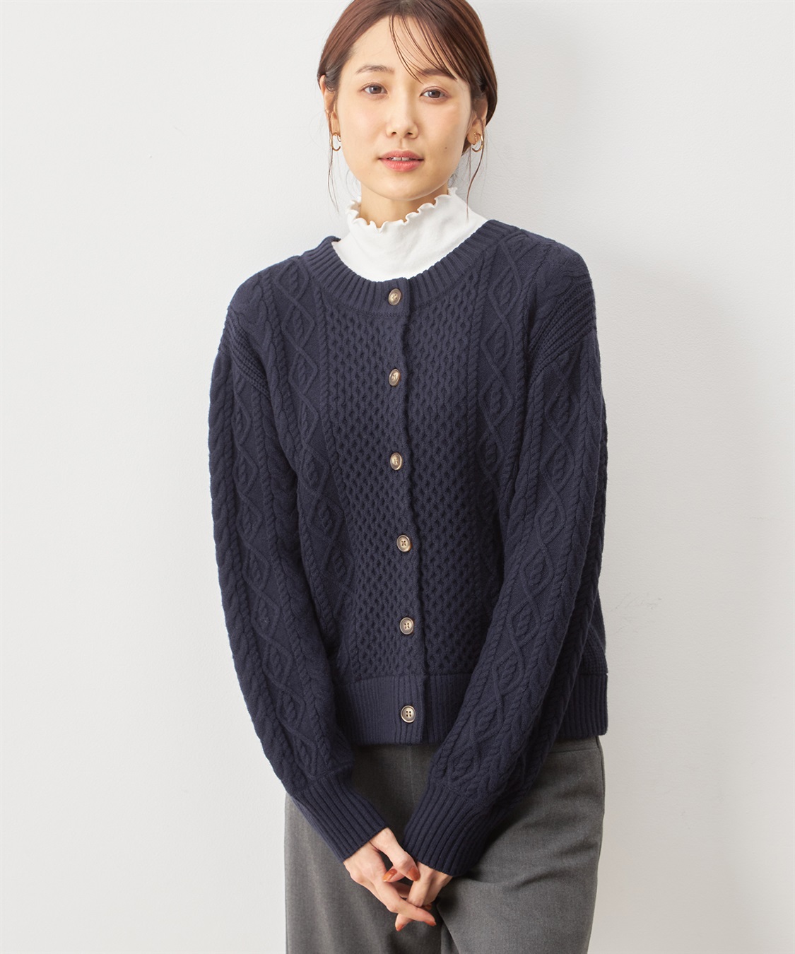 Petit Honfleur アラン柄編みカーディガン_variation_3