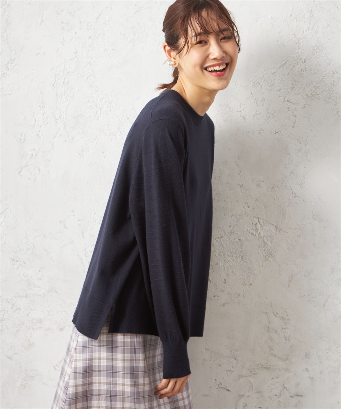 Petit Honfleur タックボーダーパフ袖プルオーバー_variation_3