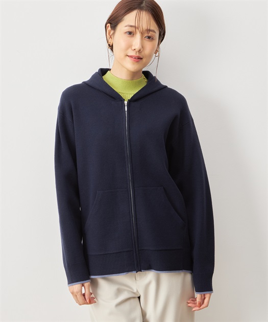 LA4910 ミハラヤスヒロ 長袖 ジップニットパーカー ネイビー M Maison MIHARA YASUHIRO ONLINE STORE（メゾンミハラヤスヒロ