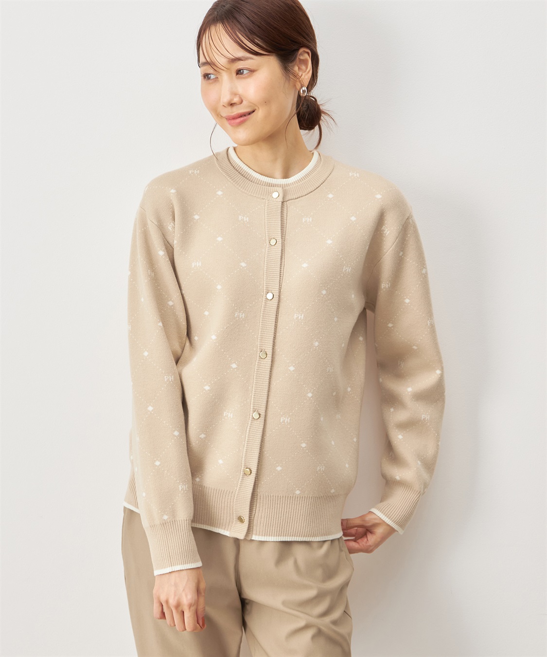 Petit Honfleur モノグラムニットカーディガン_variation_2