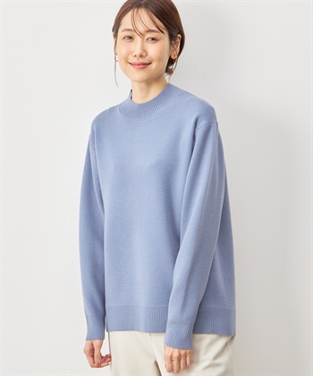 エブール モックネック　プルオーバー スウェット　ブルー　38 バイカラーモックネック プルオーバー [全3色] – muta Online Store