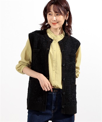 Petit Honfleur ツイードニットベスト_variationthumb_1