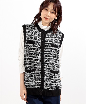 Petit Honfleur ツイードニットベスト_variationthumb_2