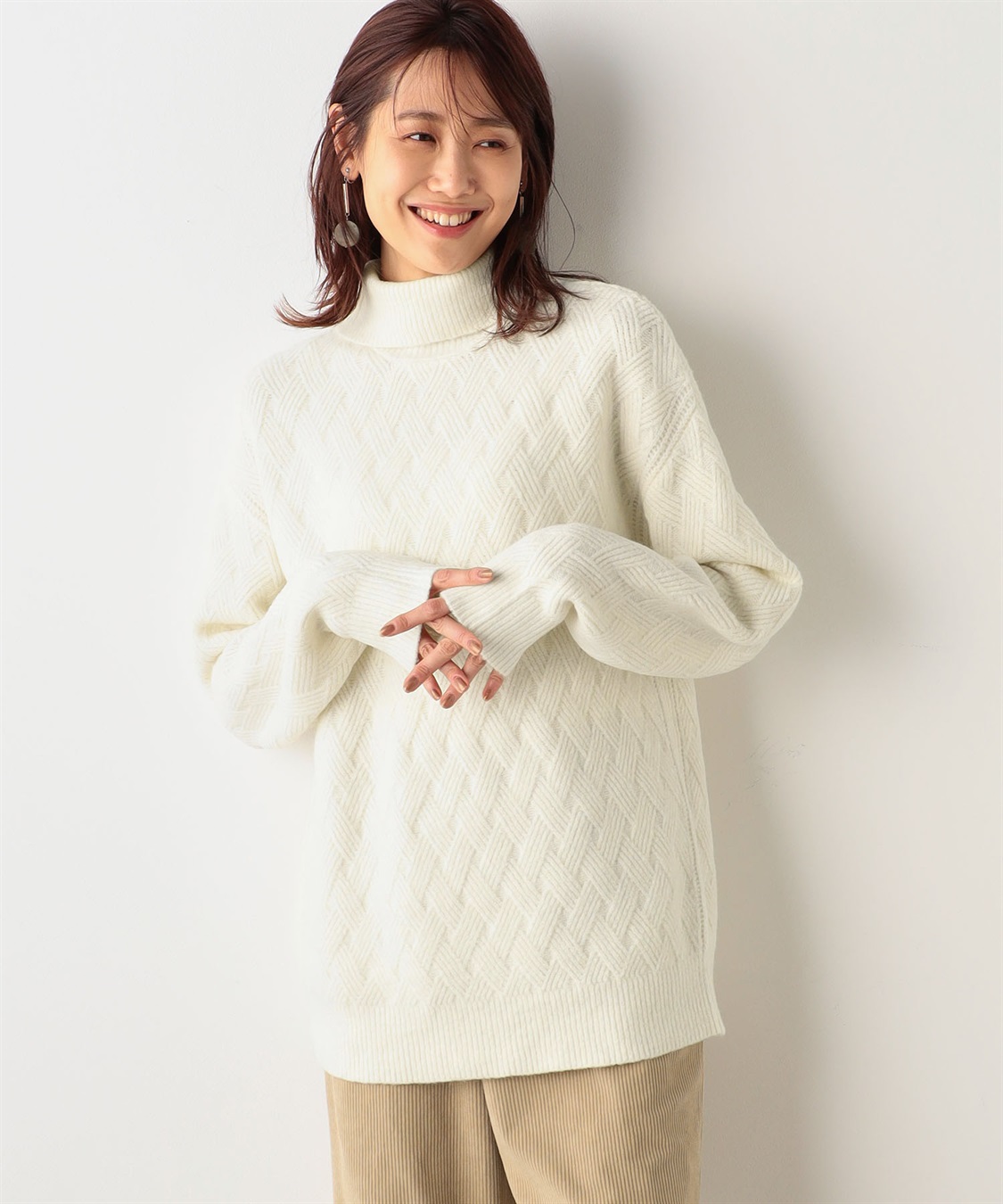 Petit Honfleur ジャガードハイネックプルオーバー_variation_1