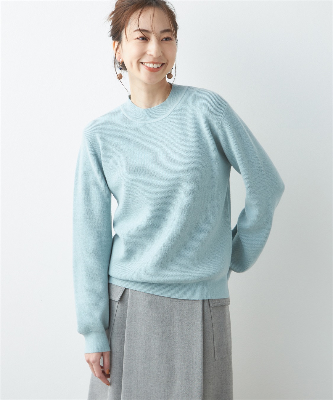 Petit Honfleur ラメニットハイネックプルオーバー_main