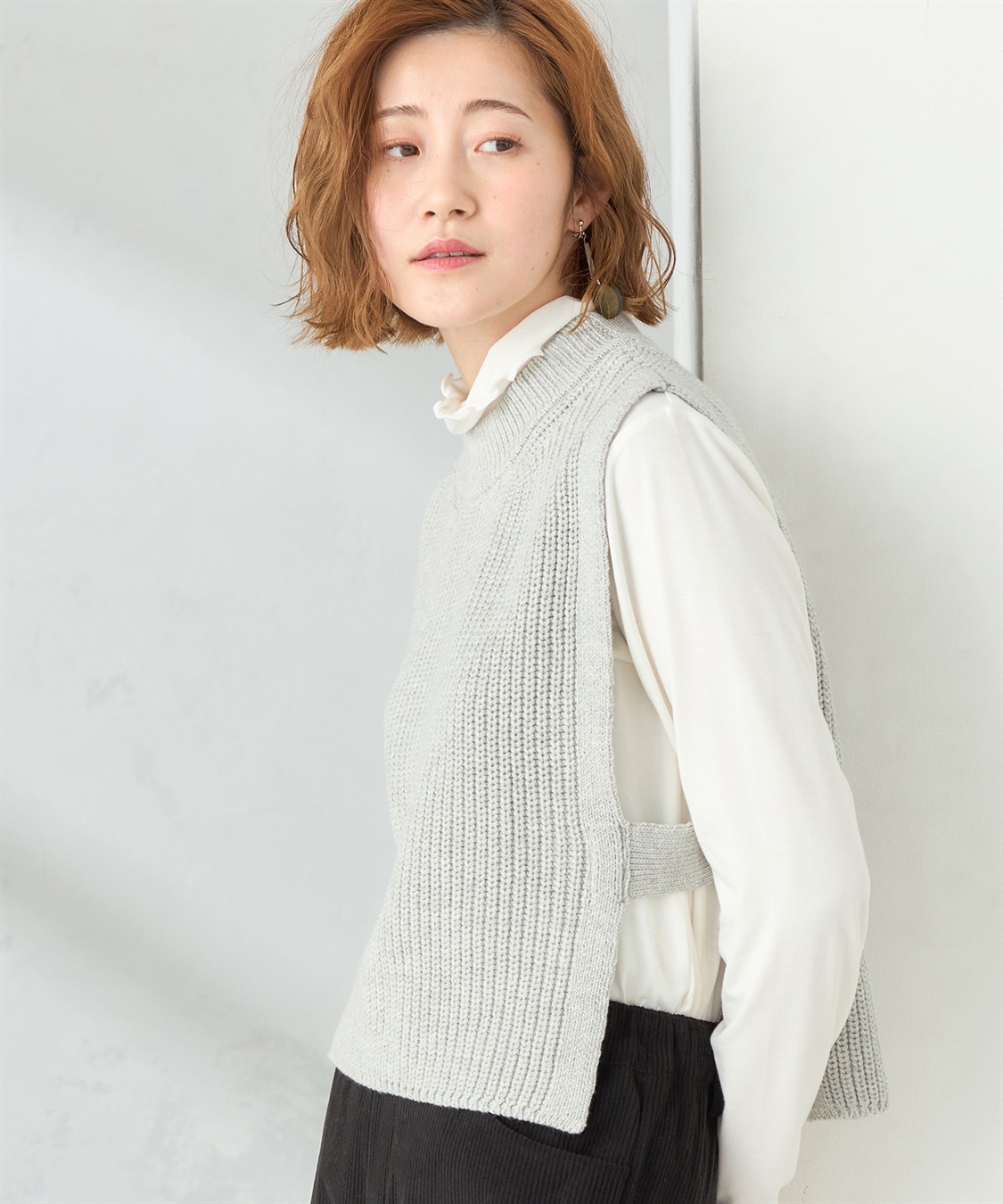 ニットショートベスト Petit Honfleur｜クロスプラス公式通販サイト