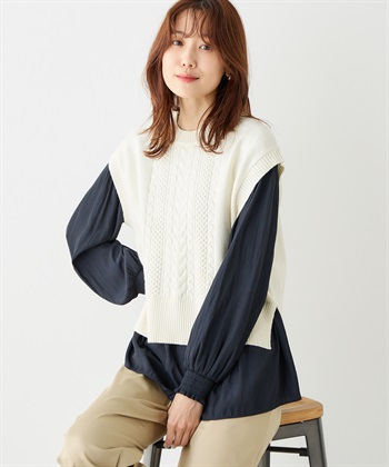 ショートニットベスト Petit Honfleur｜クロスプラス公式通販サイト