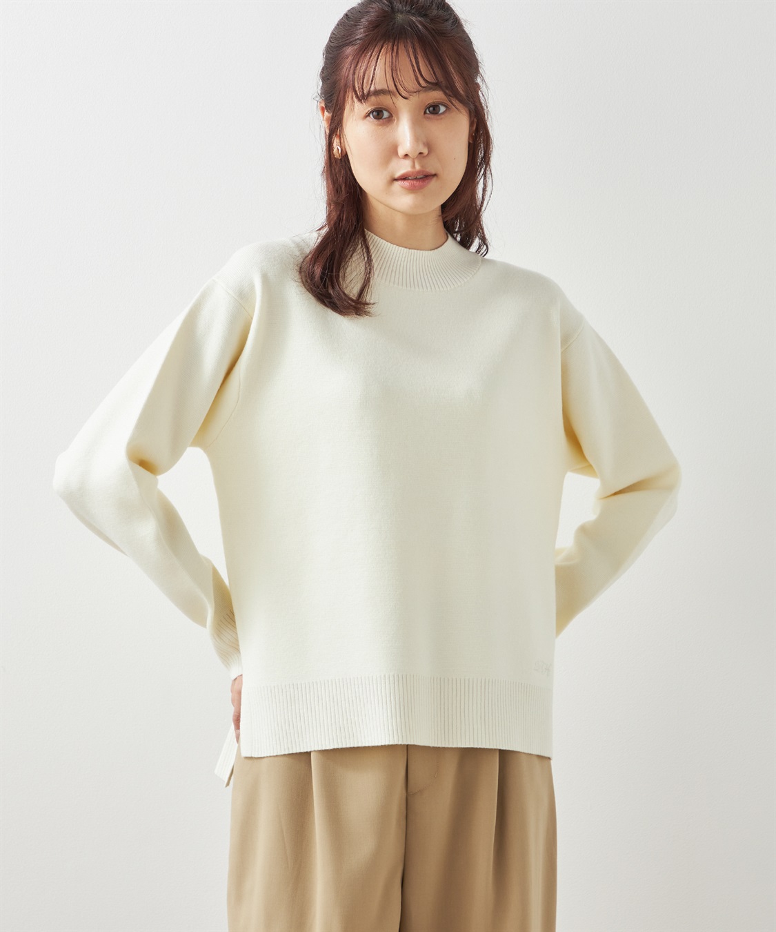 Petit Honfleur もちもちニットモックネックプルオーバー_variation_1