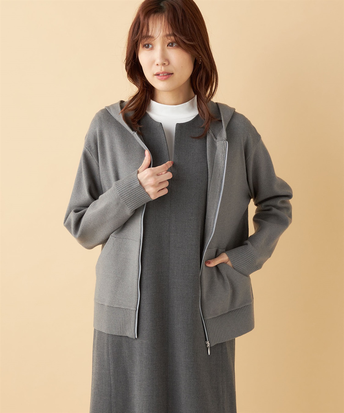 Petit Honfleur もちもちニットジップパーカー_variation_1