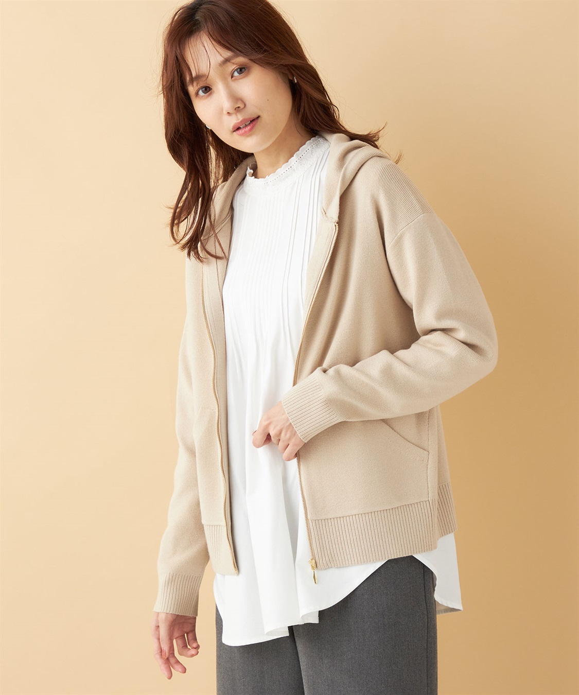 Petit Honfleur もちもちニットジップパーカー_variation_3