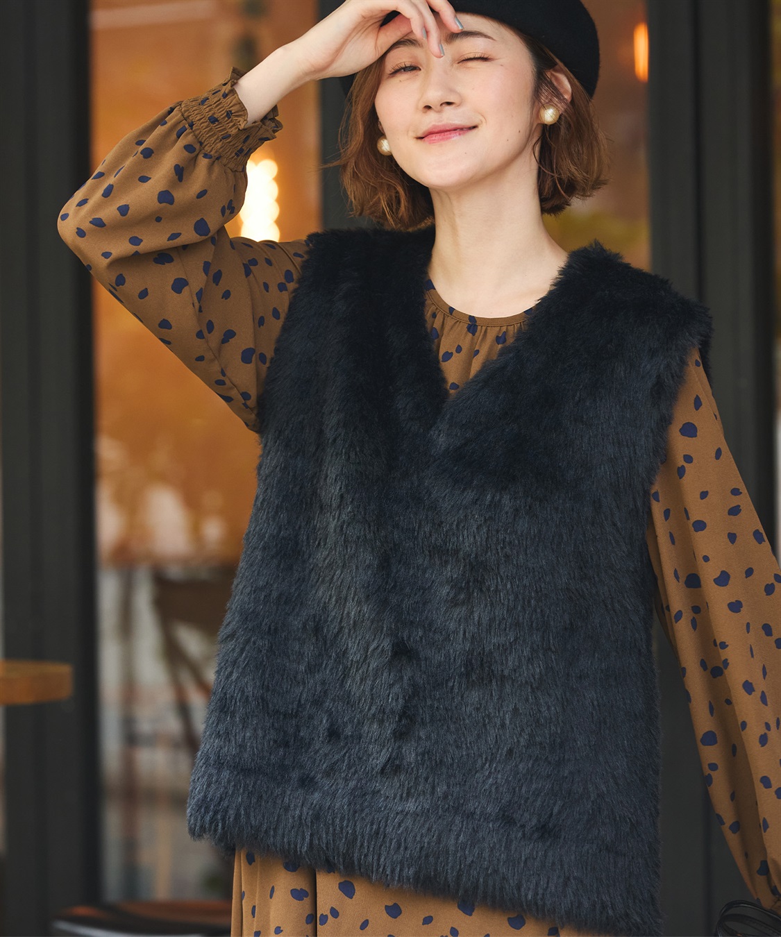 Petit Honfleur フェザーベスト_main