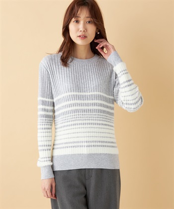 Petit Honfleur ファーボーダーニットプルオーバー_variationthumb_1