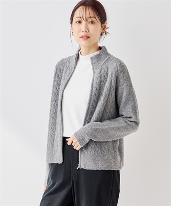 Petit Honfleur ケーブルジップカーディガン_variationthumb_1