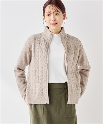 Petit Honfleur ケーブルジップカーディガン_variationthumb_2