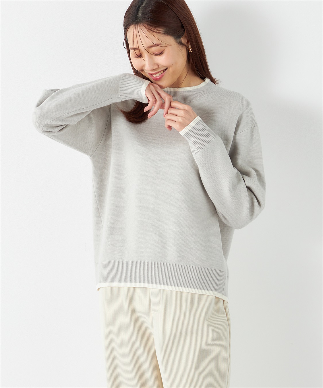 Petit Honfleur バイカラーニットプルオーバー_variation_1