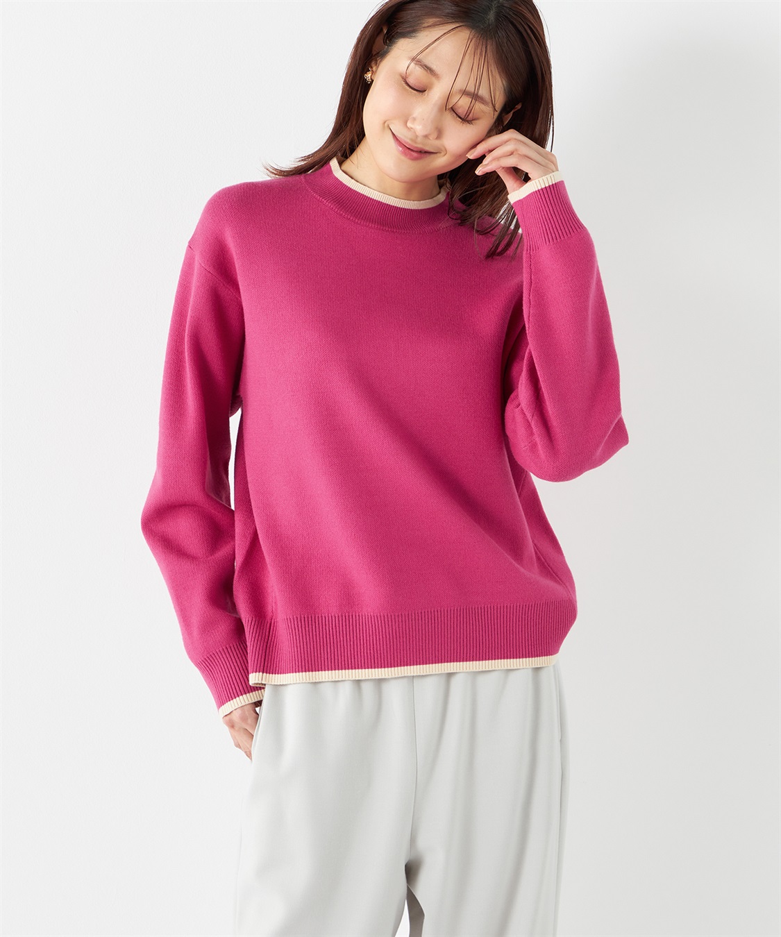 Petit Honfleur バイカラーニットプルオーバー_variation_2