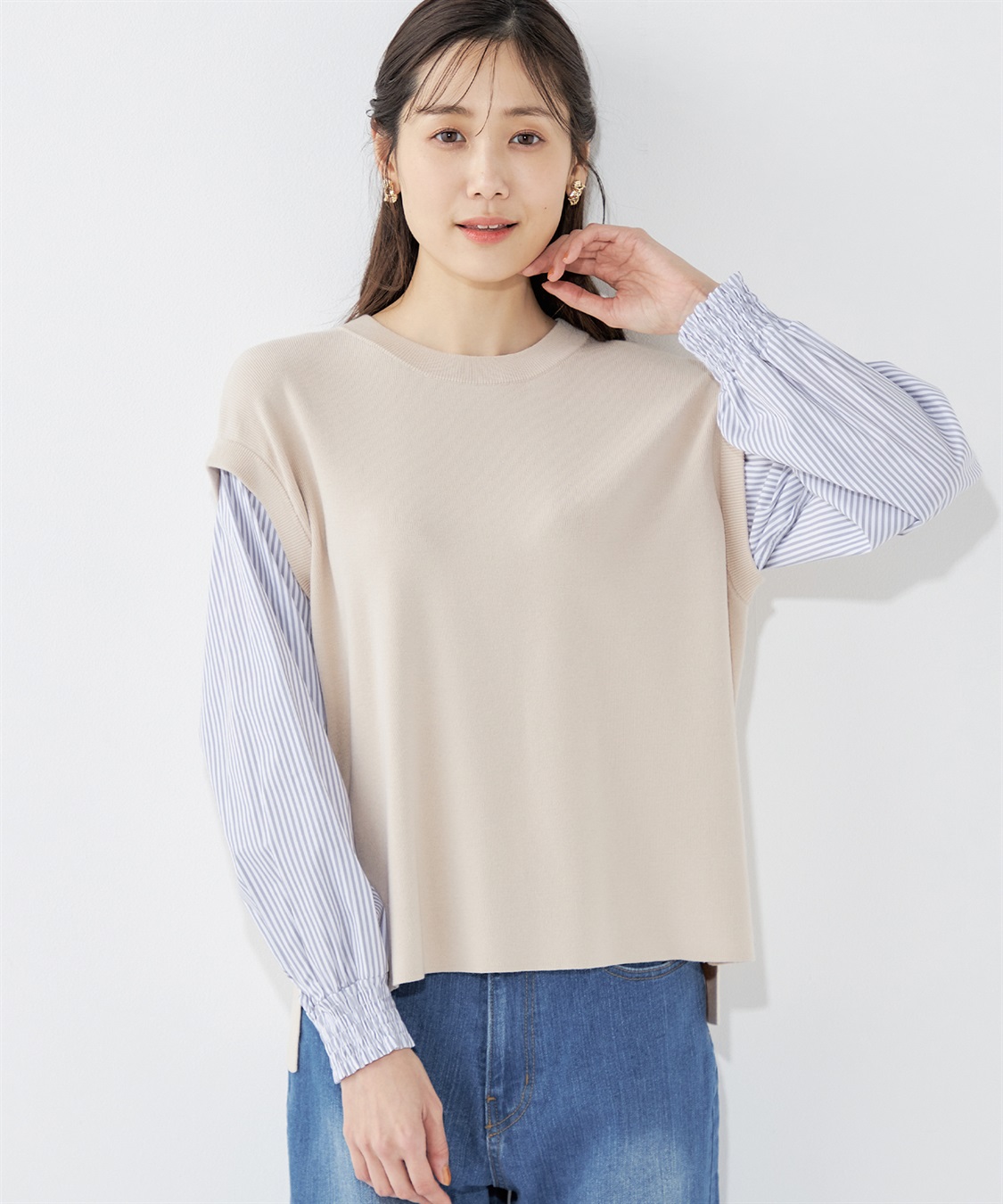 Petit Honfleur 袖切替プルオーバー_main