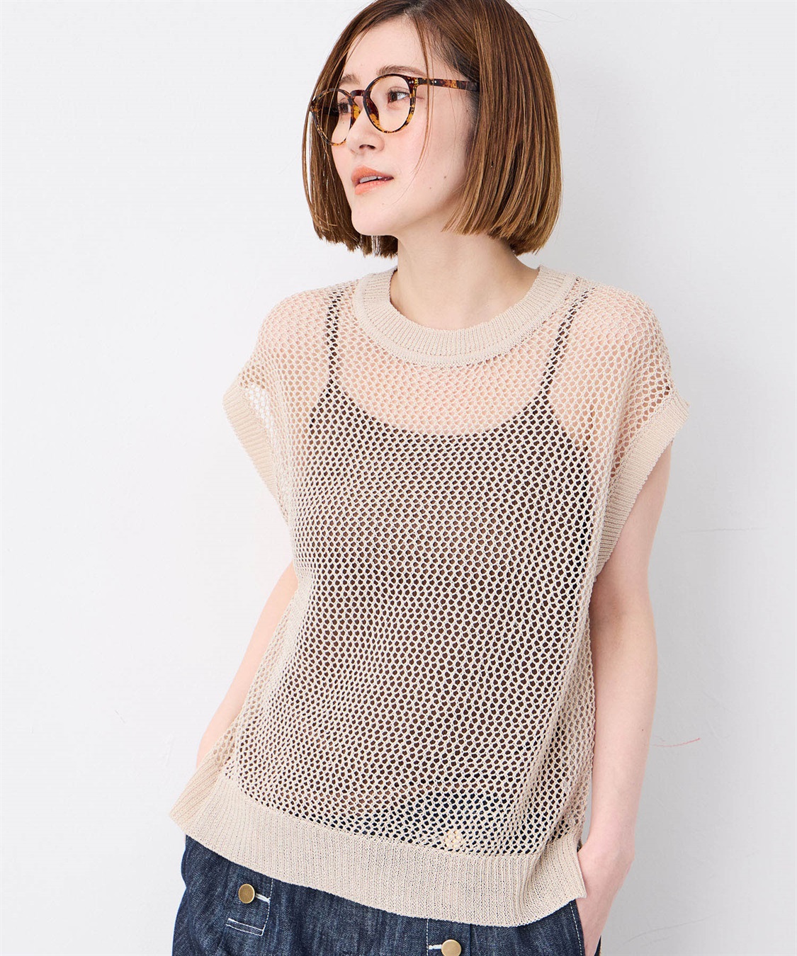 Petit Honfleur メッシュニットベスト_main