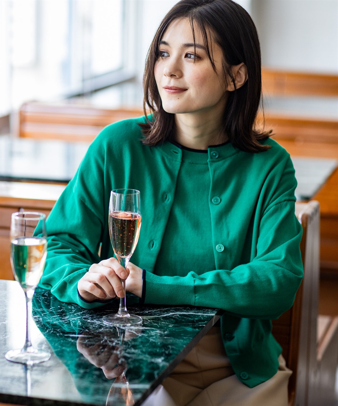 Petit Honfleur バイカラーニットカーディガン_main