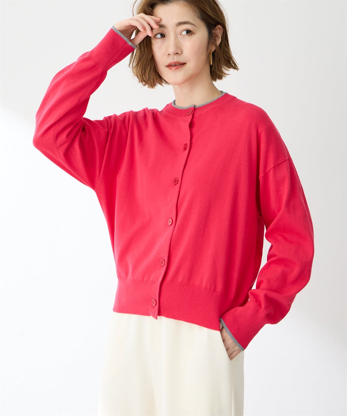 Petit Honfleur バイカラーニットカーディガン_variation_2