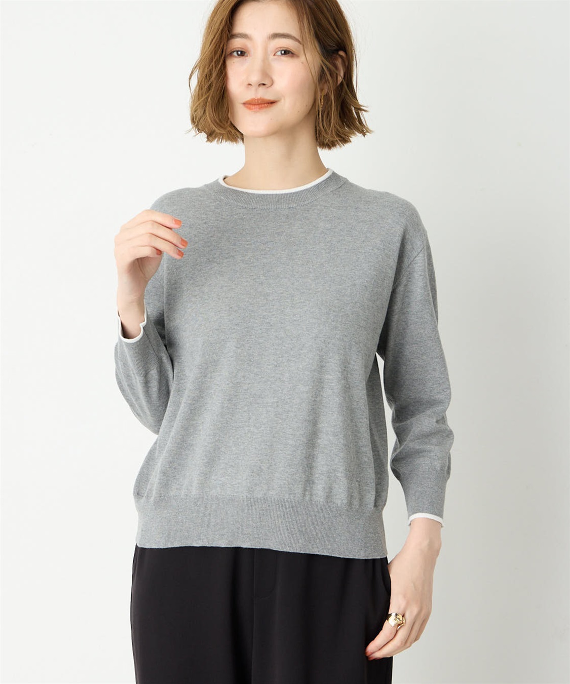 Petit Honfleur バイカラーニットプルオーバー_variation_1