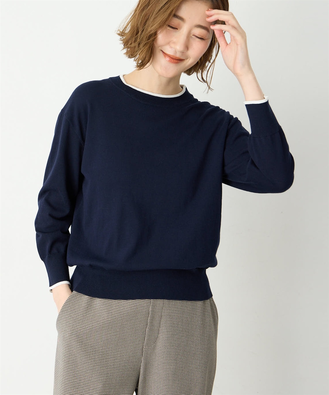 Petit Honfleur バイカラーニットプルオーバー_variation_4