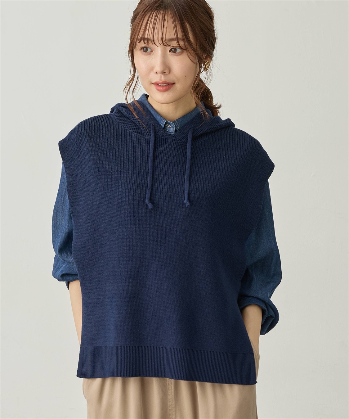 Petit Honfleur フードニットベスト【ウォッシャブル】_variation_2