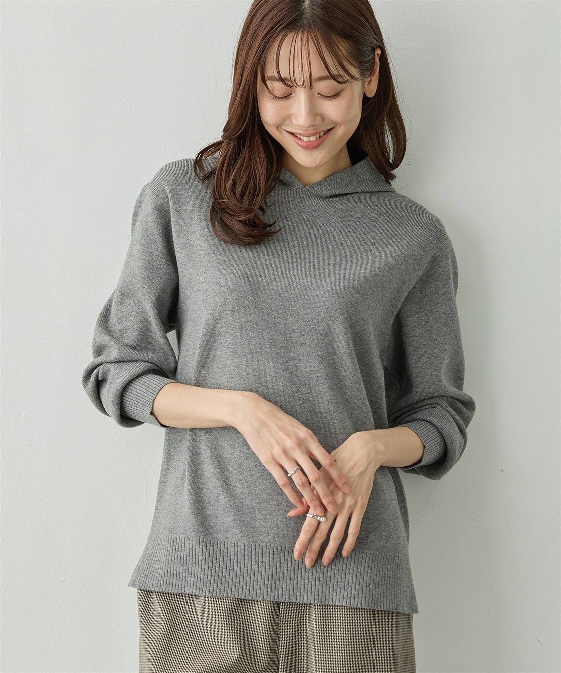 Petit Honfleur フードニットパーカー【ウォッシャブル】_variation_1