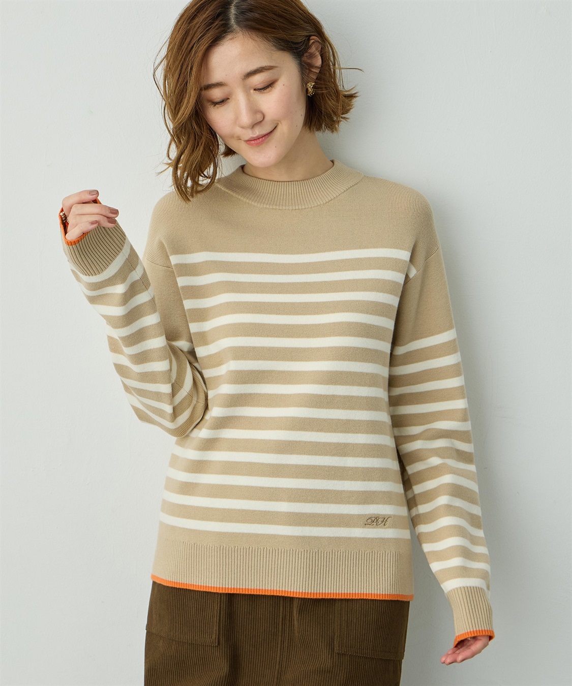 Petit Honfleur ボーダーブルオーバー_main