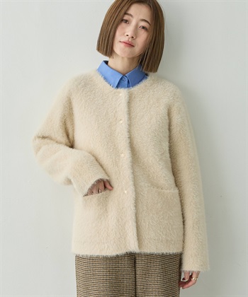 フェザージャケット(アイボリー-M)