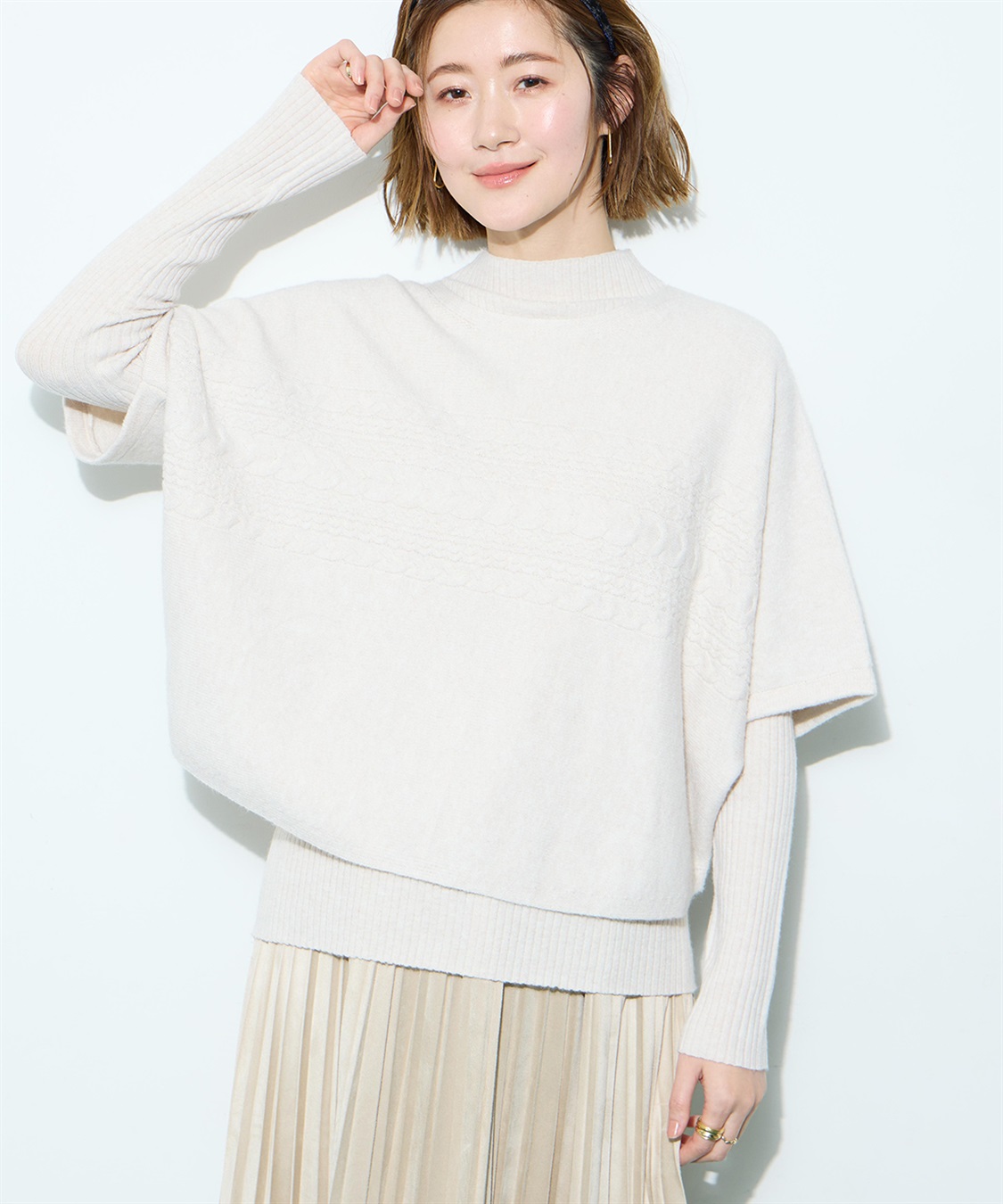 Petit Honfleur ポンチョアンサンブルニット_variation_4