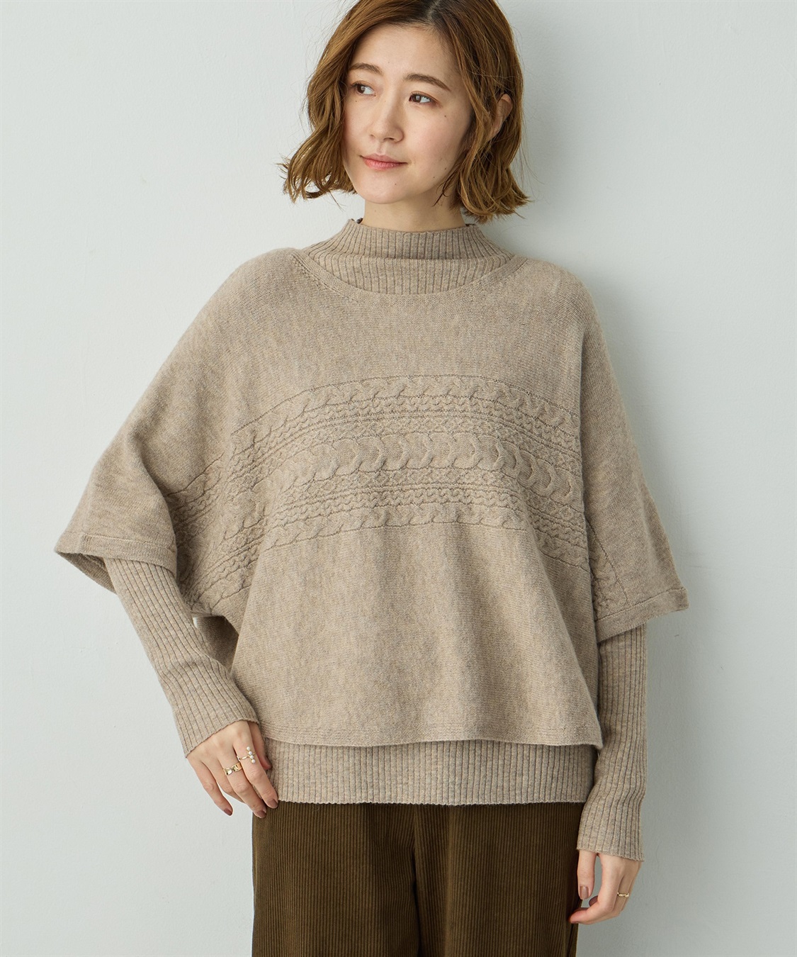 Petit Honfleur ポンチョアンサンブルニット_variation_2