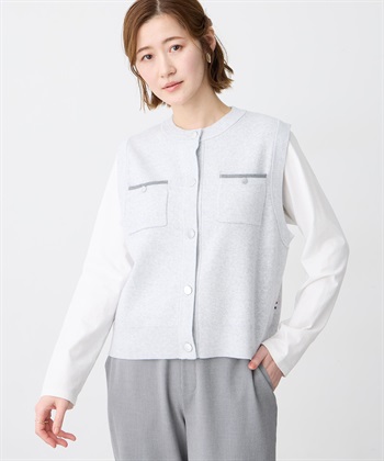 Petit Honfleur 胸ポケットニットベスト【ウォッシャブル】_variationthumb_1