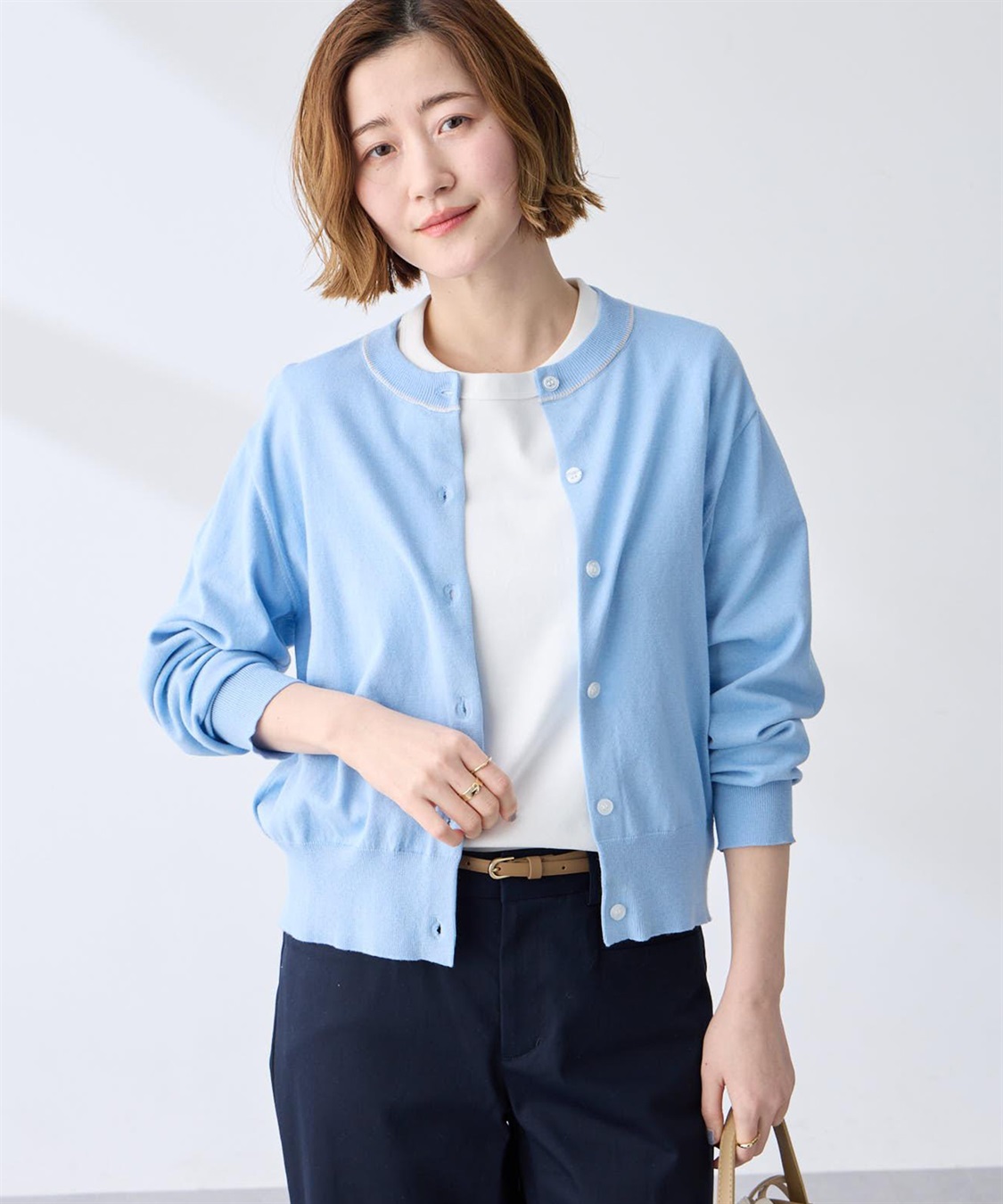 Petit Honfleur ファンクションクルーネックカーディガン【接触冷感・UVカット・ウォッシャブル】_variation_2