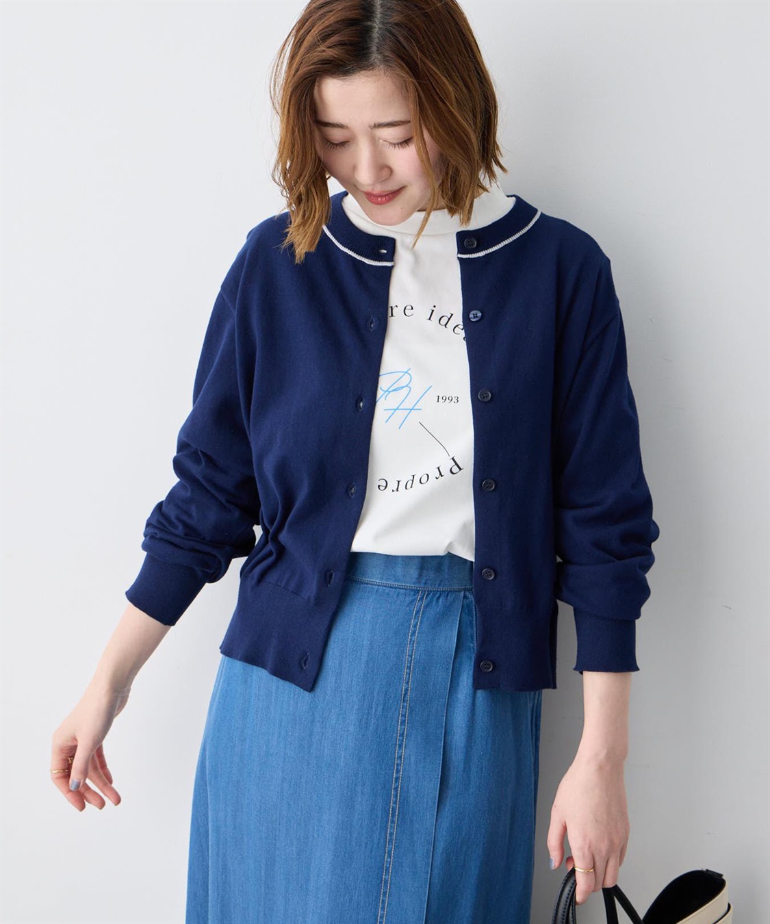 Petit Honfleur ファンクションクルーネックカーディガン【接触冷感・UVカット・ウォッシャブル】_variation_3