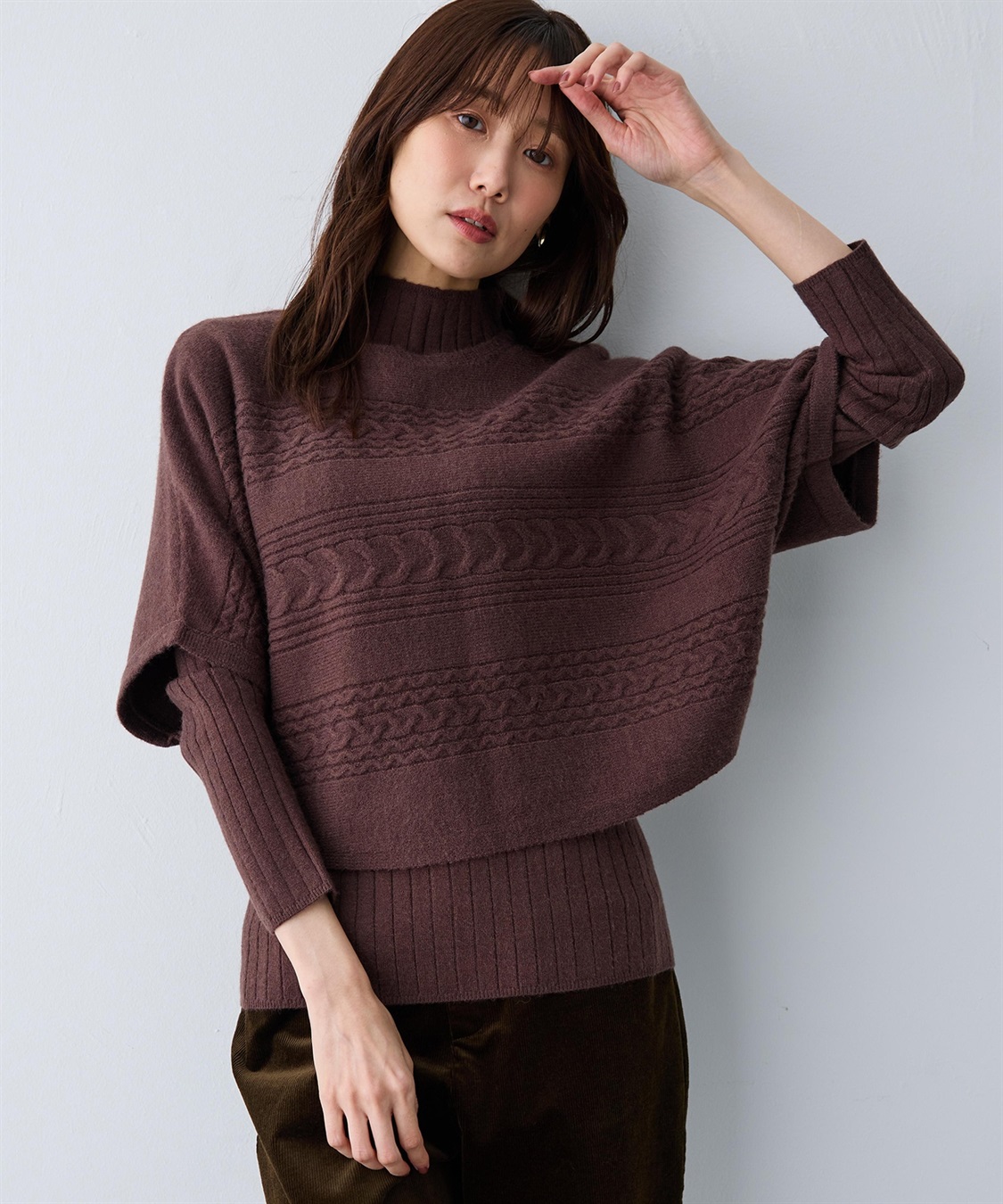 Petit Honfleur ポンチョニットアンサンブル【毛玉になりにくい・ウォッシャブル】_variation_2