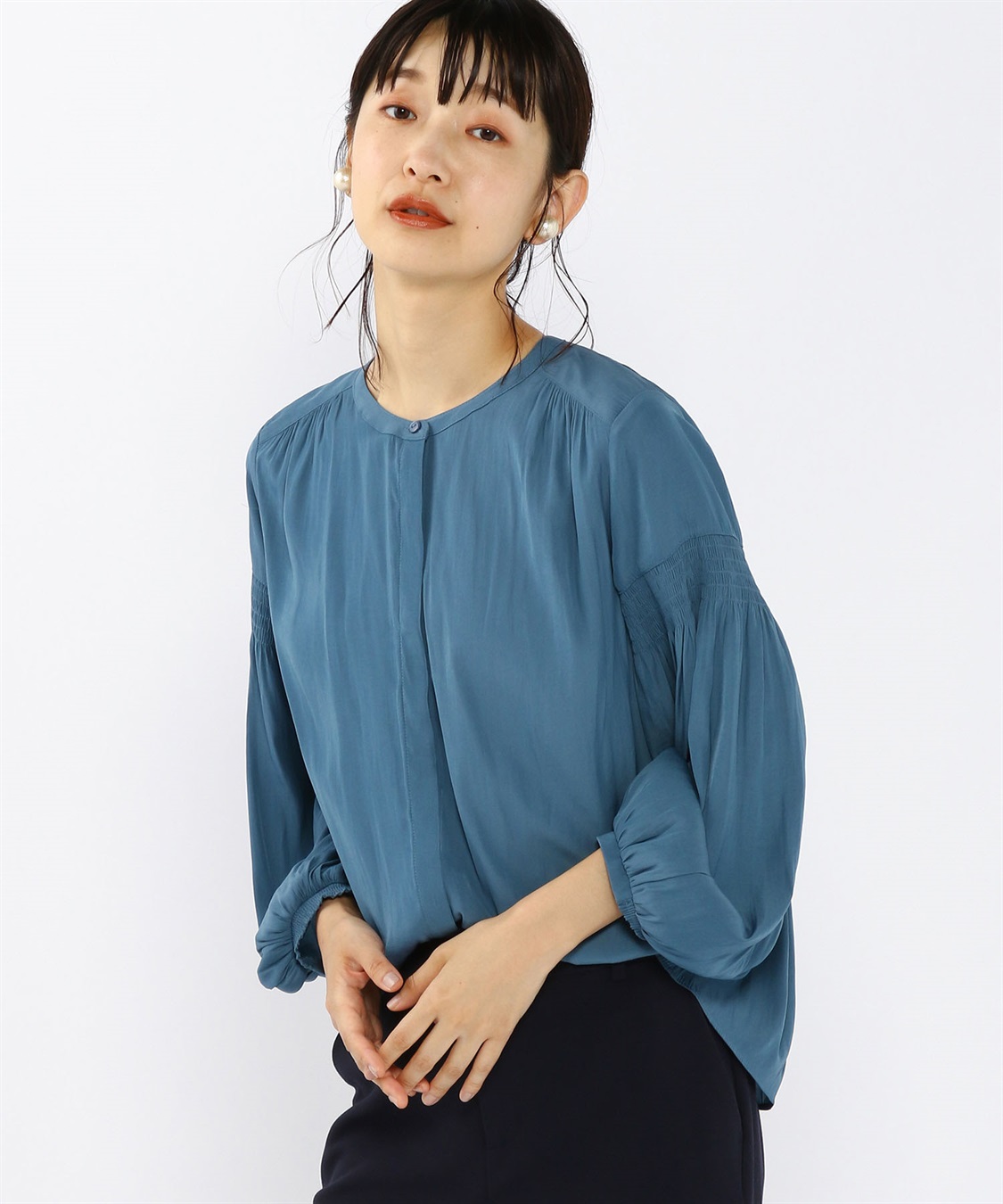 Petit Honfleur シャーリングブラウス_main