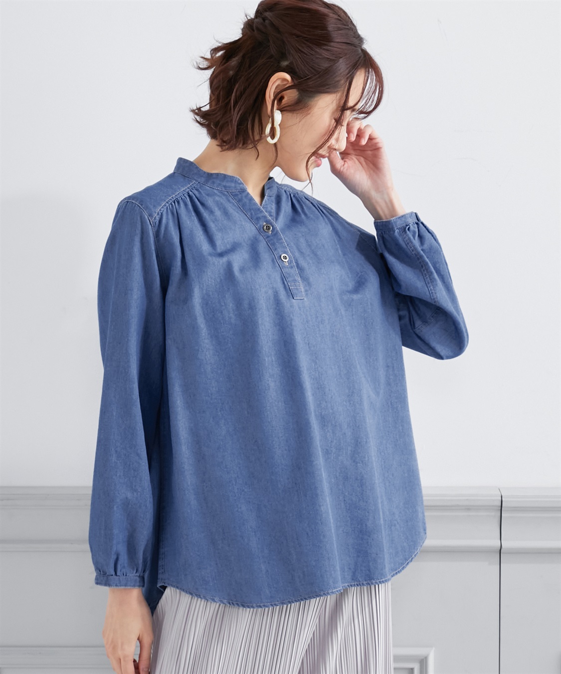 Petit Honfleur デニムスキッパーブラウス_variation_1