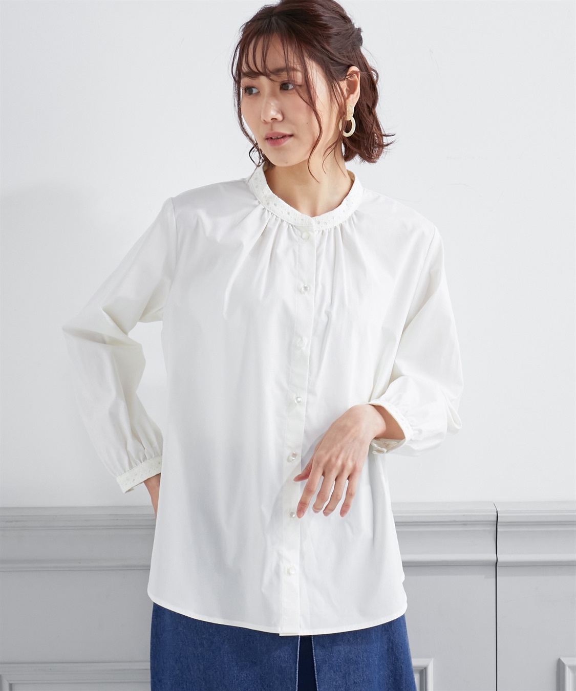 Petit Honfleur レースアクセントブラウス_main