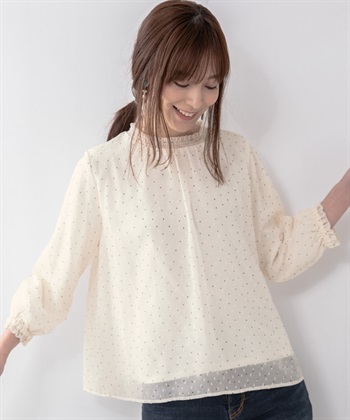 Petit Honfleur シフォンドットプリントブラウス_variationthumb_1